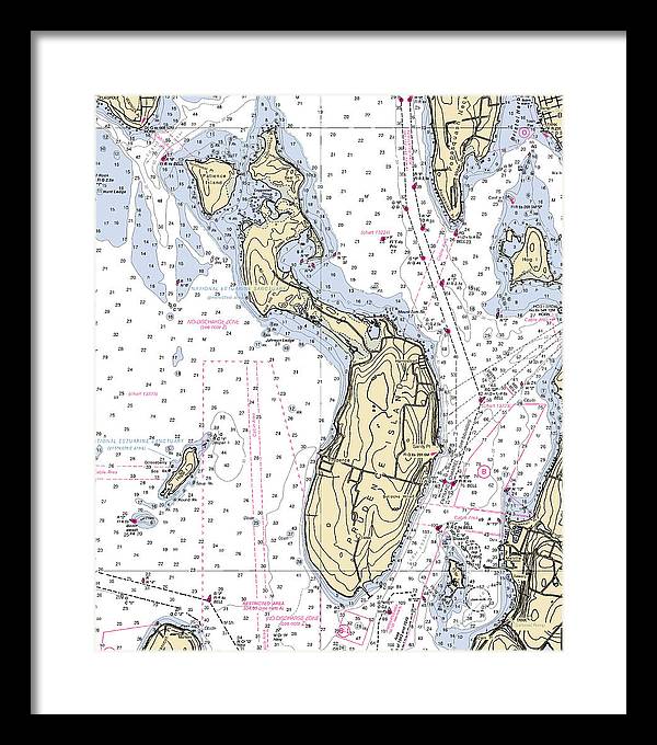 Prudence Island-rhode Island Nautical Chart - Framed Print