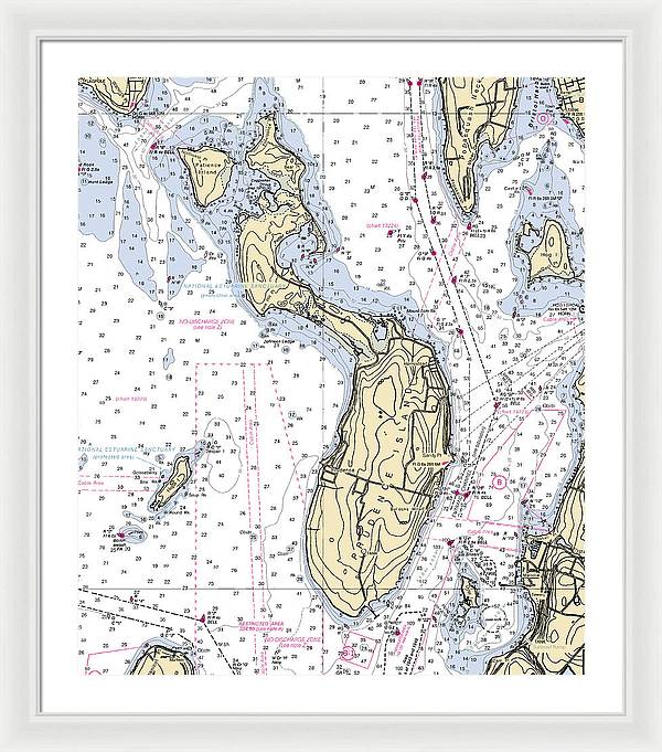 Prudence Island-rhode Island Nautical Chart - Framed Print