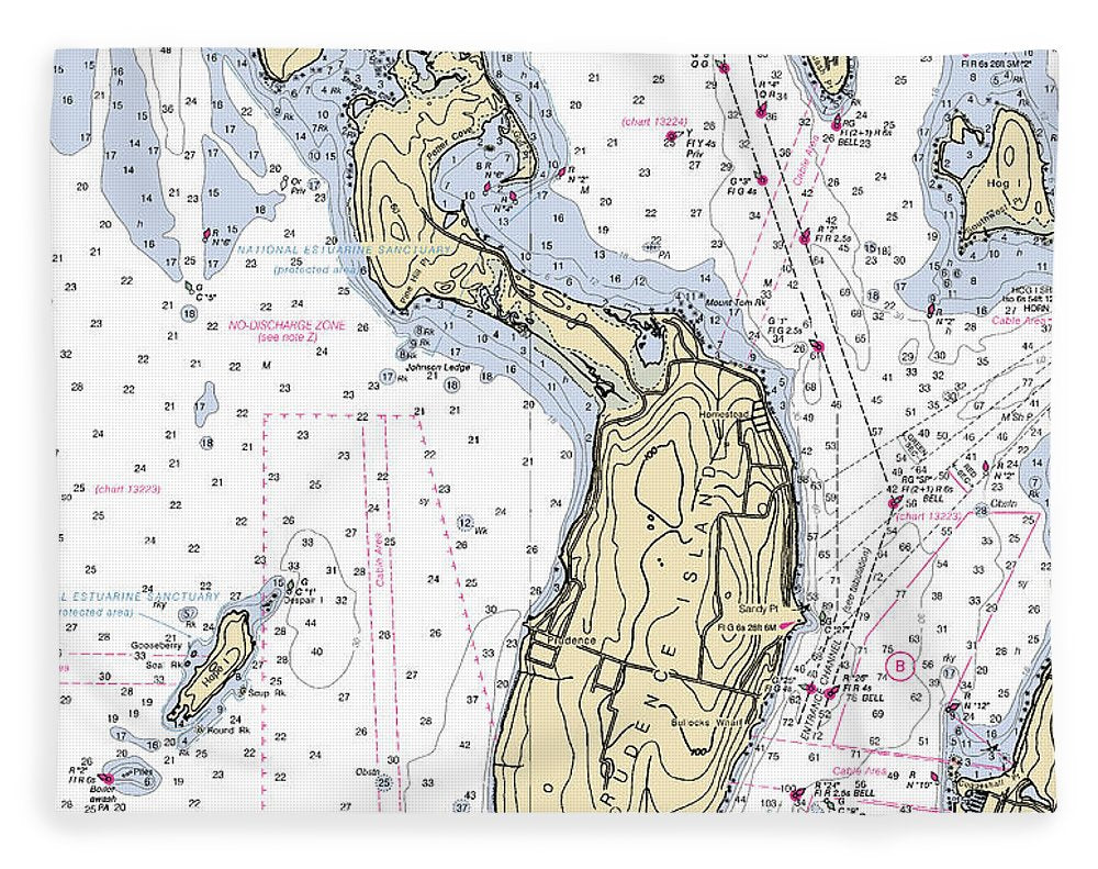 Prudence Island-rhode Island Nautical Chart - Blanket