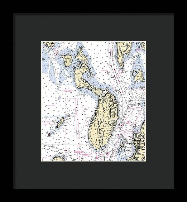 Prudence Island-rhode Island Nautical Chart - Framed Print