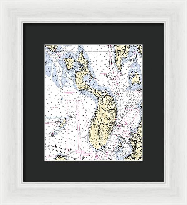 Prudence Island-rhode Island Nautical Chart - Framed Print