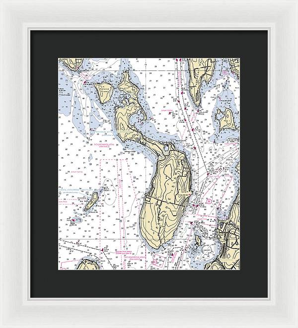 Prudence Island-rhode Island Nautical Chart - Framed Print