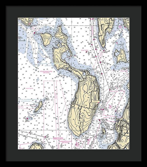 Prudence Island-rhode Island Nautical Chart - Framed Print