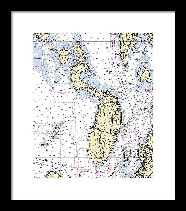 Prudence Island-rhode Island Nautical Chart - Framed Print