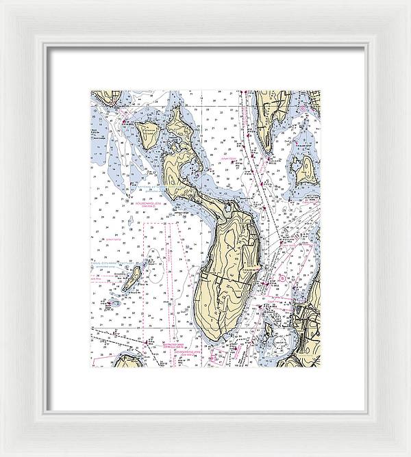 Prudence Island-rhode Island Nautical Chart - Framed Print