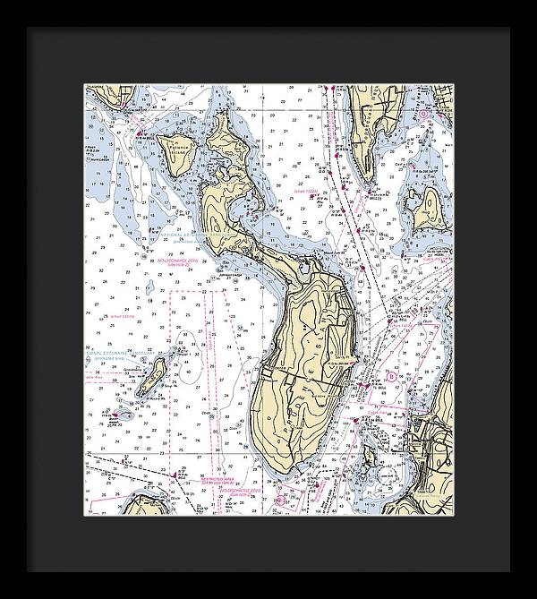 Prudence Island-rhode Island Nautical Chart - Framed Print