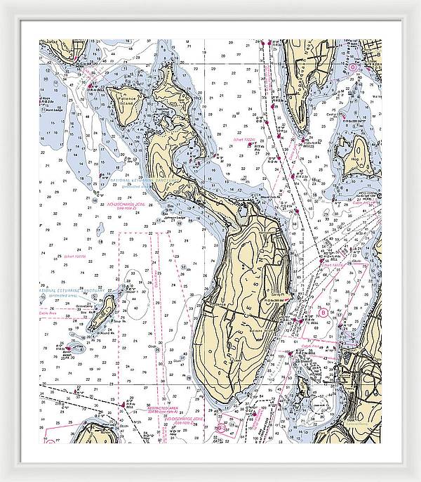 Prudence Island-rhode Island Nautical Chart - Framed Print