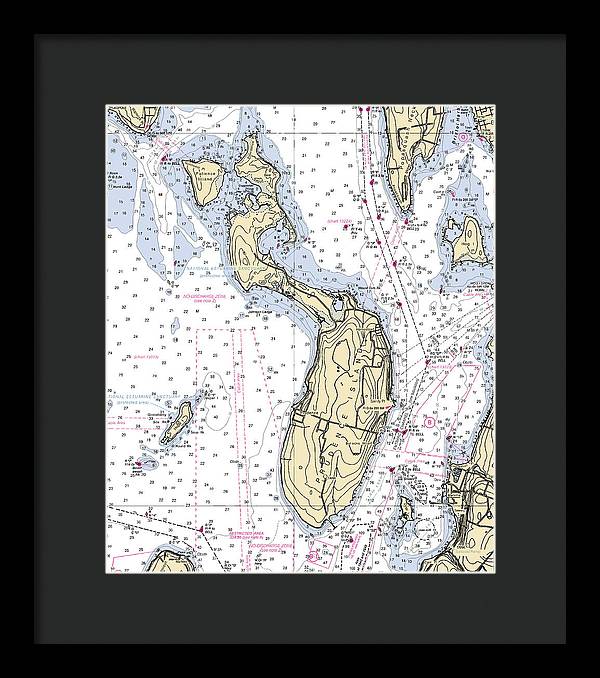 Prudence Island-rhode Island Nautical Chart - Framed Print