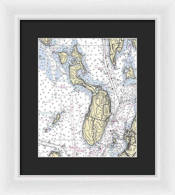 Prudence Island-rhode Island Nautical Chart - Framed Print