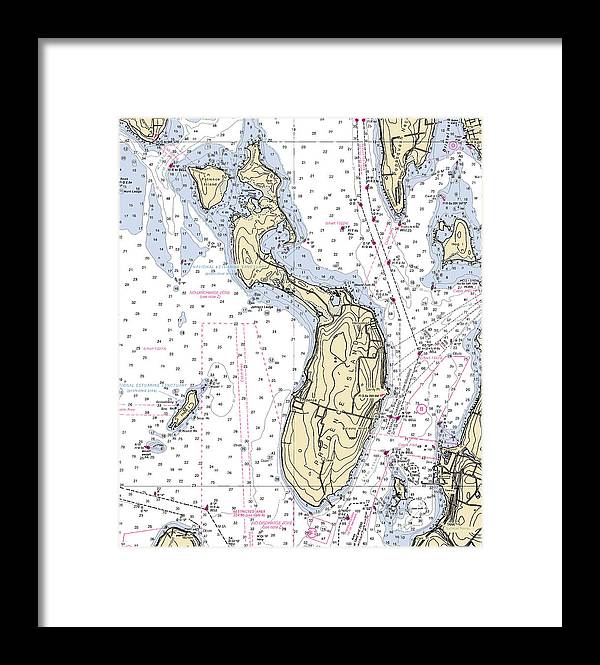 Prudence Island-rhode Island Nautical Chart - Framed Print