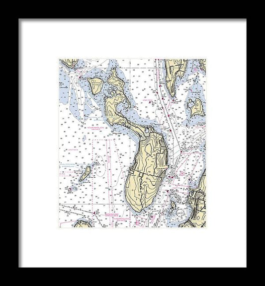 Prudence Island-rhode Island Nautical Chart - Framed Print