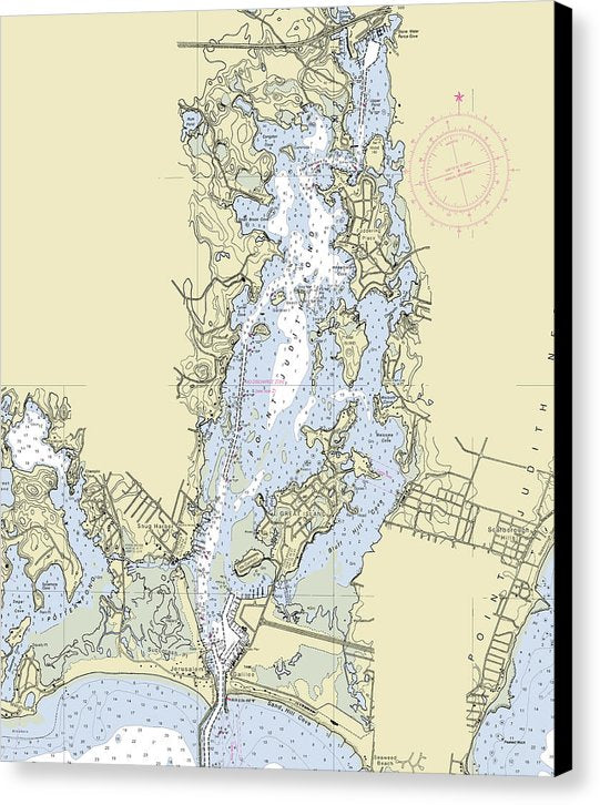 Pt Judith Pond Rhode Island Nautical Chart - Canvas Print