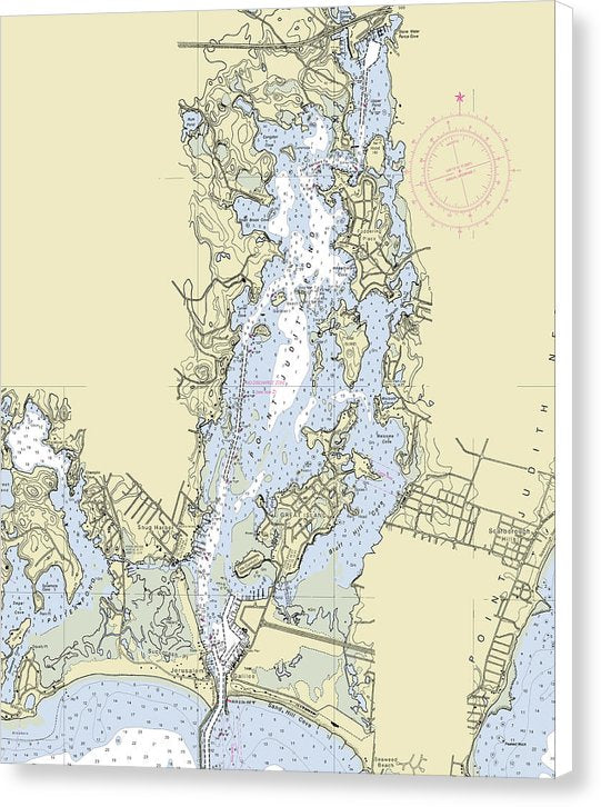 Pt Judith Pond Rhode Island Nautical Chart - Canvas Print