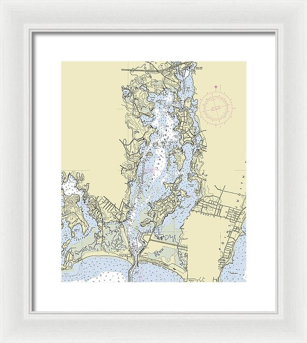 Pt Judith Pond Rhode Island Nautical Chart - Framed Print