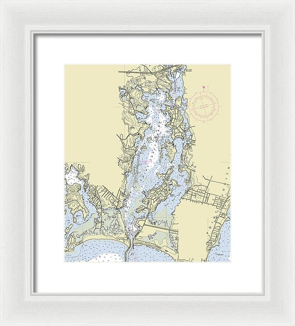 Pt Judith Pond Rhode Island Nautical Chart - Framed Print