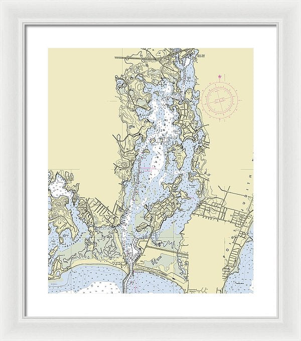 Pt Judith Pond Rhode Island Nautical Chart - Framed Print