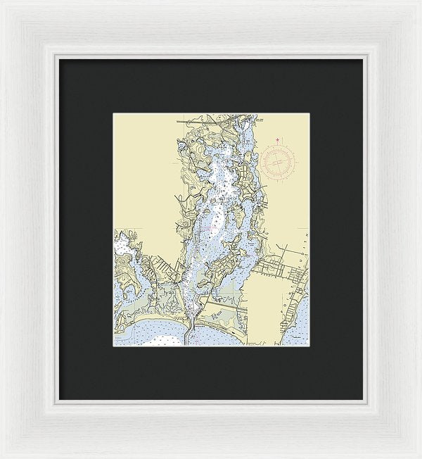 Pt Judith Pond Rhode Island Nautical Chart - Framed Print