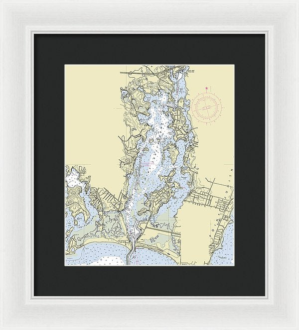 Pt Judith Pond Rhode Island Nautical Chart - Framed Print