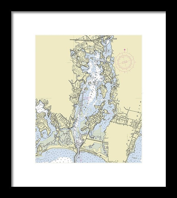 Pt Judith Pond Rhode Island Nautical Chart - Framed Print