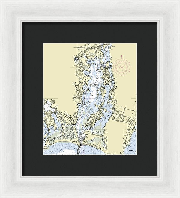 Pt Judith Pond Rhode Island Nautical Chart - Framed Print