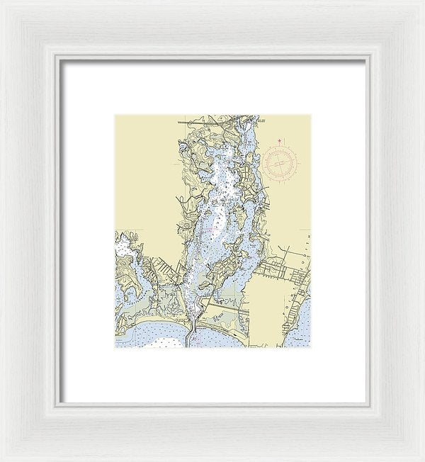 Pt Judith Pond Rhode Island Nautical Chart - Framed Print