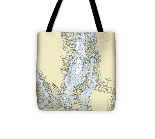 Pt Judith Pond Rhode Island Nautical Chart Tote Bag