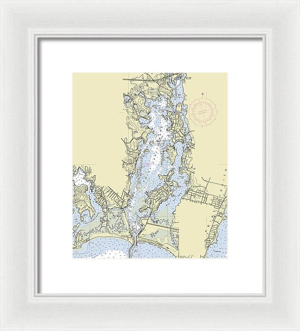 Pt Judith Pond Rhode Island Nautical Chart - Framed Print