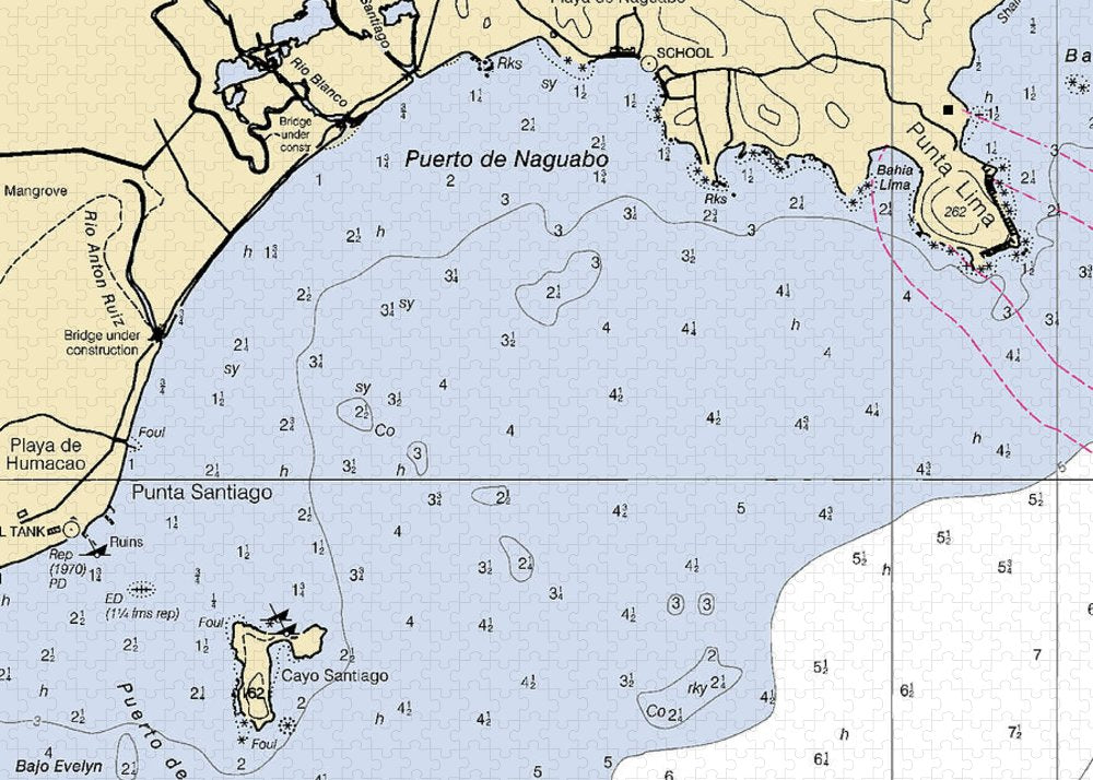 Puerto De Naguabo-puerto Rico Nautical Chart - Puzzle