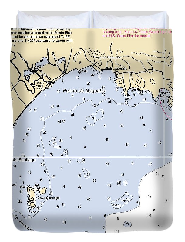 Puerto De Naguabo-puerto Rico Nautical Chart - Duvet Cover