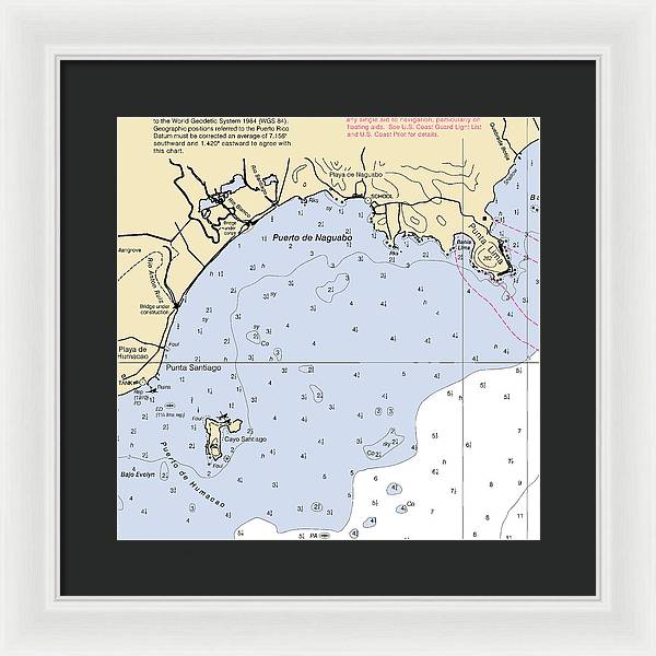 Puerto De Naguabo-puerto Rico Nautical Chart - Framed Print