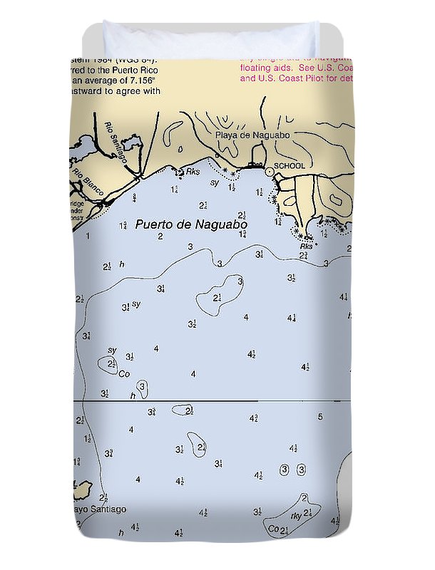 Puerto De Naguabo-puerto Rico Nautical Chart - Duvet Cover
