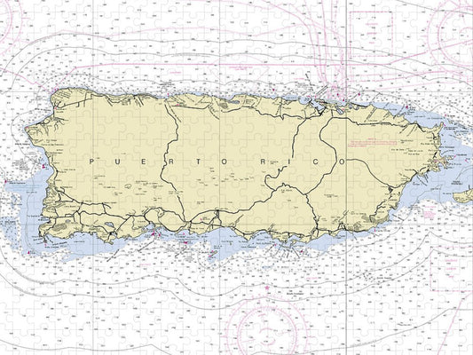 Puerto Rico Nautical Chart Puzzle
