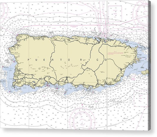 Puerto Rico Nautical Chart  Acrylic Print