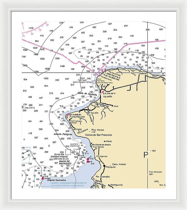 Punta Higuero-puerto Rico Nautical Chart - Framed Print