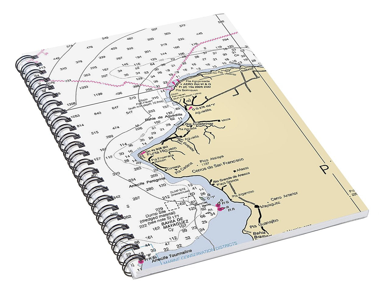 Punta Higuero-puerto Rico Nautical Chart - Spiral Notebook