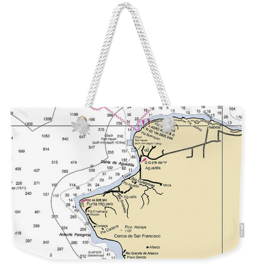 Punta Higuero-puerto Rico Nautical Chart - Weekender Tote Bag