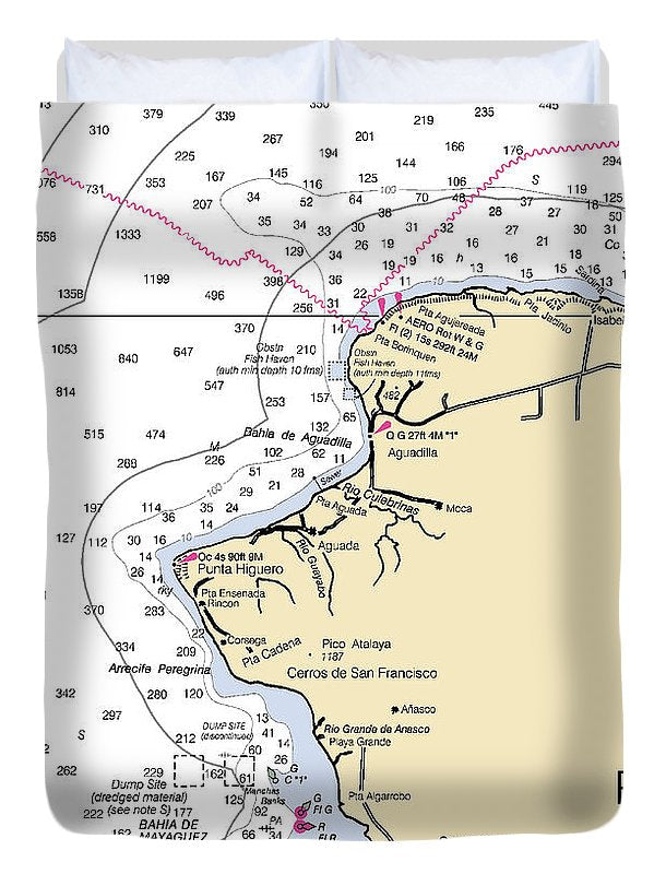 Punta Higuero-puerto Rico Nautical Chart - Duvet Cover