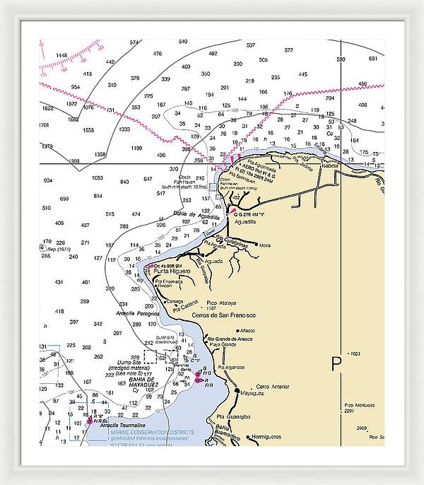 Punta Higuero-puerto Rico Nautical Chart - Framed Print