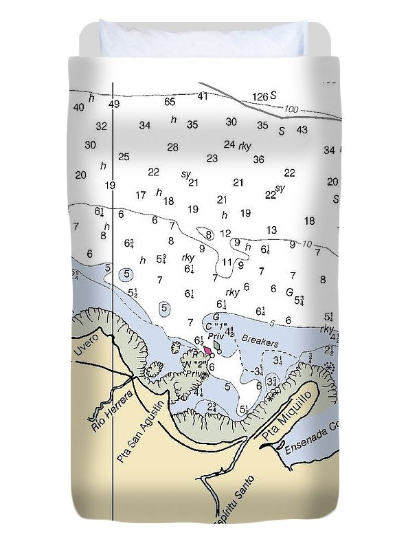 Punta Miquillo-puerto Rico Nautical Chart - Duvet Cover