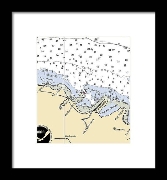 A beuatiful Framed Print of the Punta Miquillo-Puerto Rico Nautical Chart by SeaKoast
