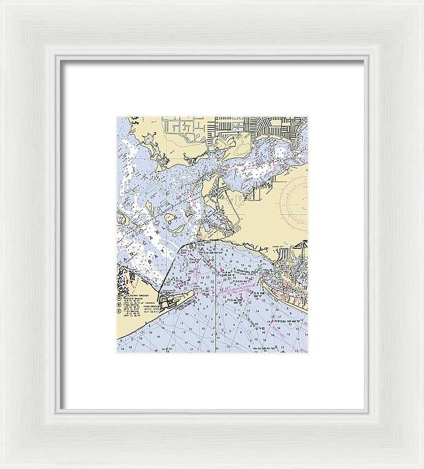 Punta-rassa -florida Nautical Chart _v6 - Framed Print