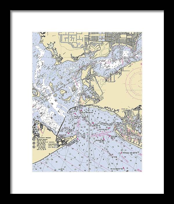 Punta-rassa -florida Nautical Chart _v6 - Framed Print