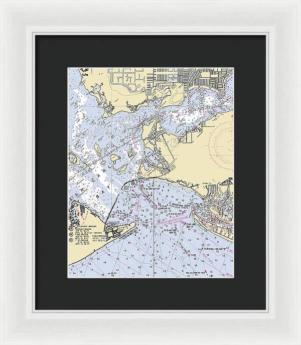 Punta-rassa -florida Nautical Chart _v6 - Framed Print