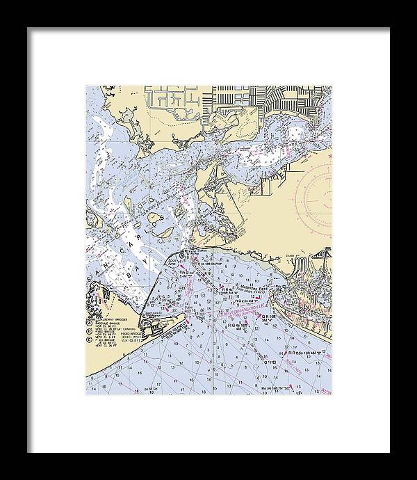 Punta-rassa -florida Nautical Chart _v6 - Framed Print