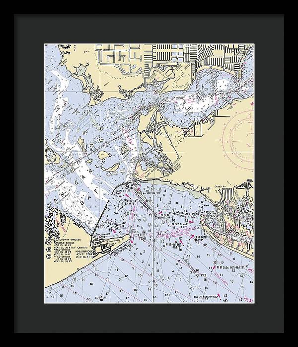 Punta-rassa -florida Nautical Chart _v6 - Framed Print