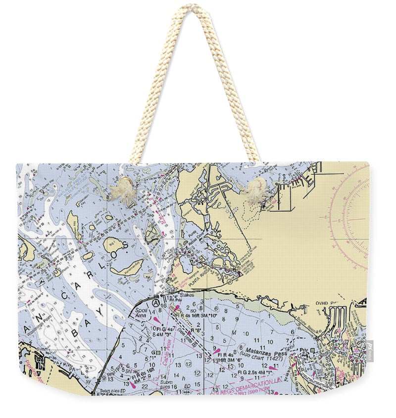 Punta-rassa -florida Nautical Chart _v6 - Weekender Tote Bag