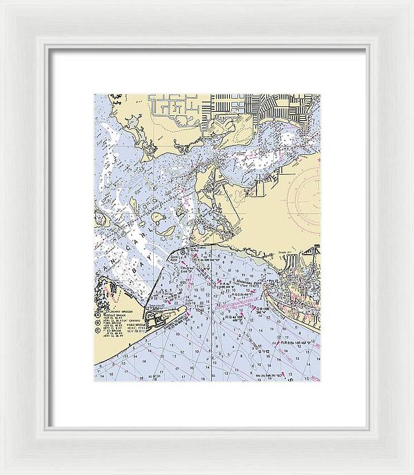 Punta-rassa -florida Nautical Chart _v6 - Framed Print