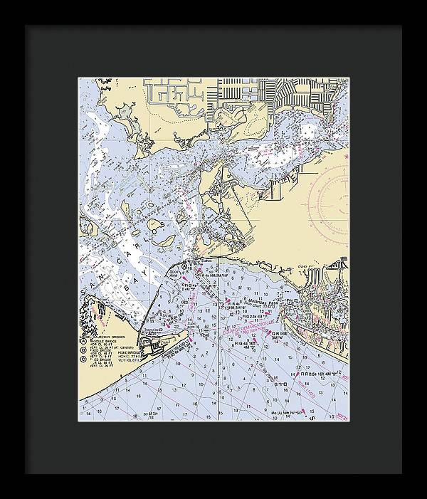 Punta-rassa -florida Nautical Chart _v6 - Framed Print