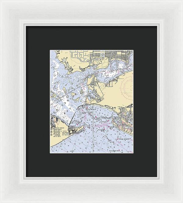 Punta-rassa -florida Nautical Chart _v6 - Framed Print