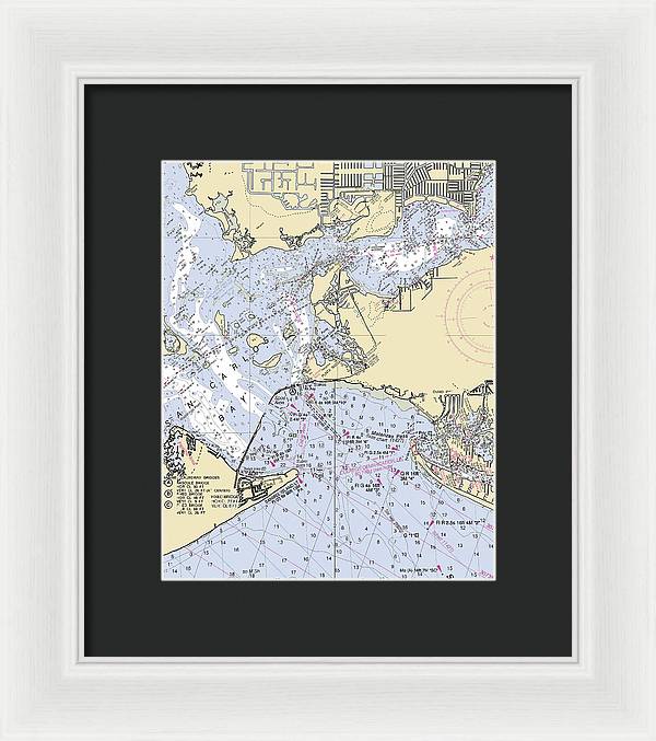 Punta-rassa -florida Nautical Chart _v6 - Framed Print